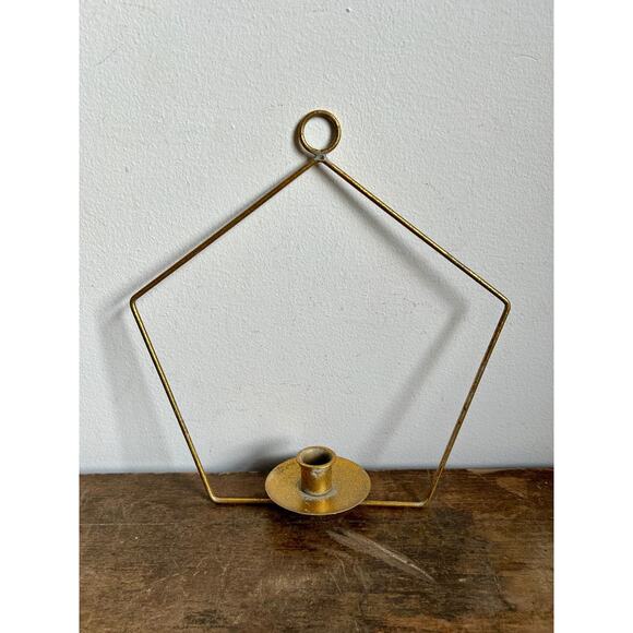 Vintage Hanging Geometric Taper Candle Holder | Farmhouse Cottagecore Christmas - Picture 1 of 5